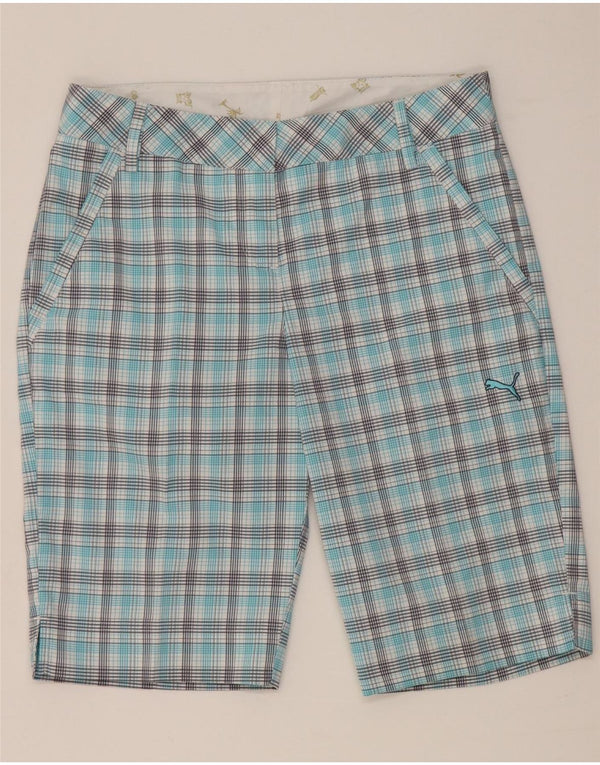 Puma Herren Chinoshorts UK 8 Small W28 Blau kariert