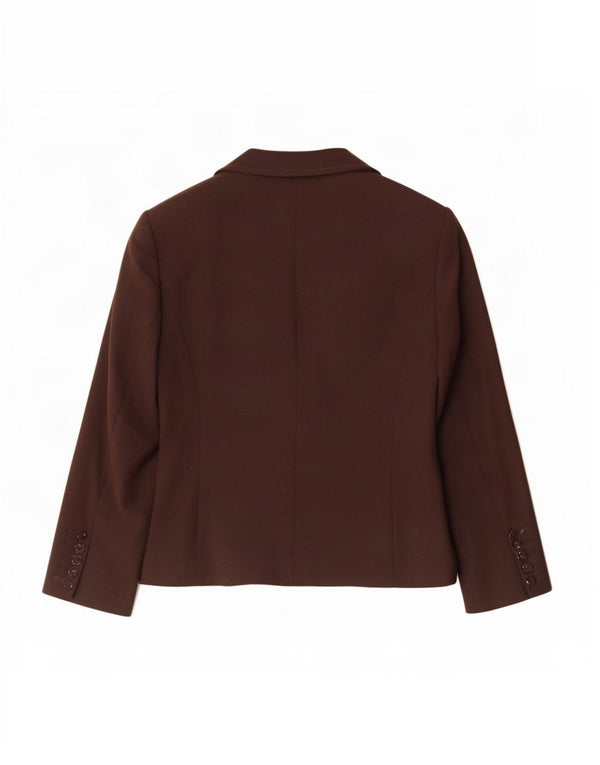 Marks & Spencer Damen-Blazerjacke mit 2 Knöpfen, Gr. 16, Braun, Polyester
