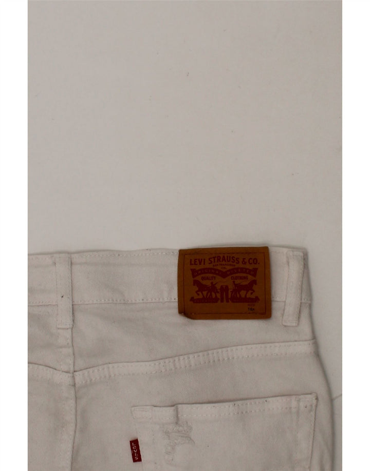 LEVI'S Boys 511 Slim Denim Shorts 15-16 Years W30 White Cotton Vintage Levi's and Second-Hand Levi's from Messina Hembry 
