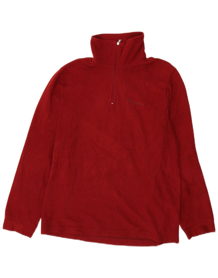 Champion Herren-Fleecepullover mit Reißverschluss am Hals, mittelrotes Polyester