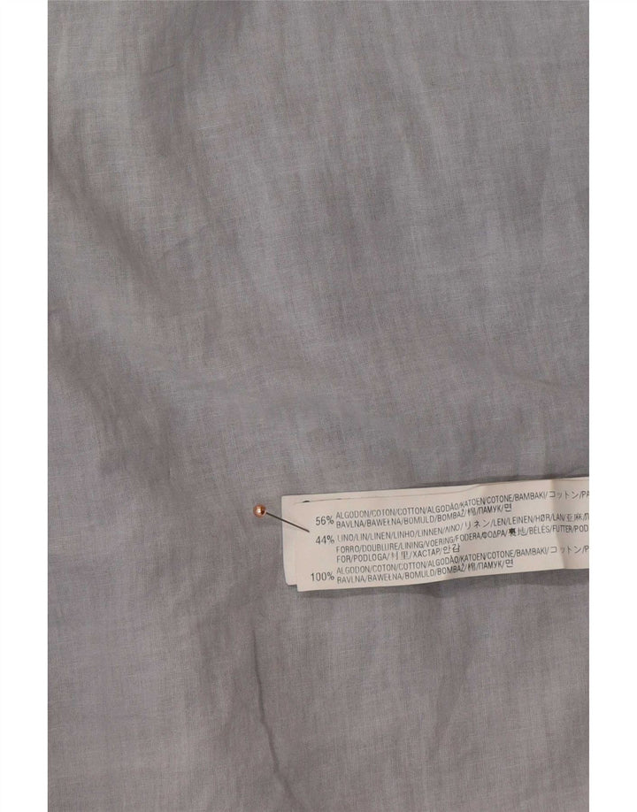 Zara Womens Open Overcoat UK 16 Large Marineblaue geometrische Baumwolle