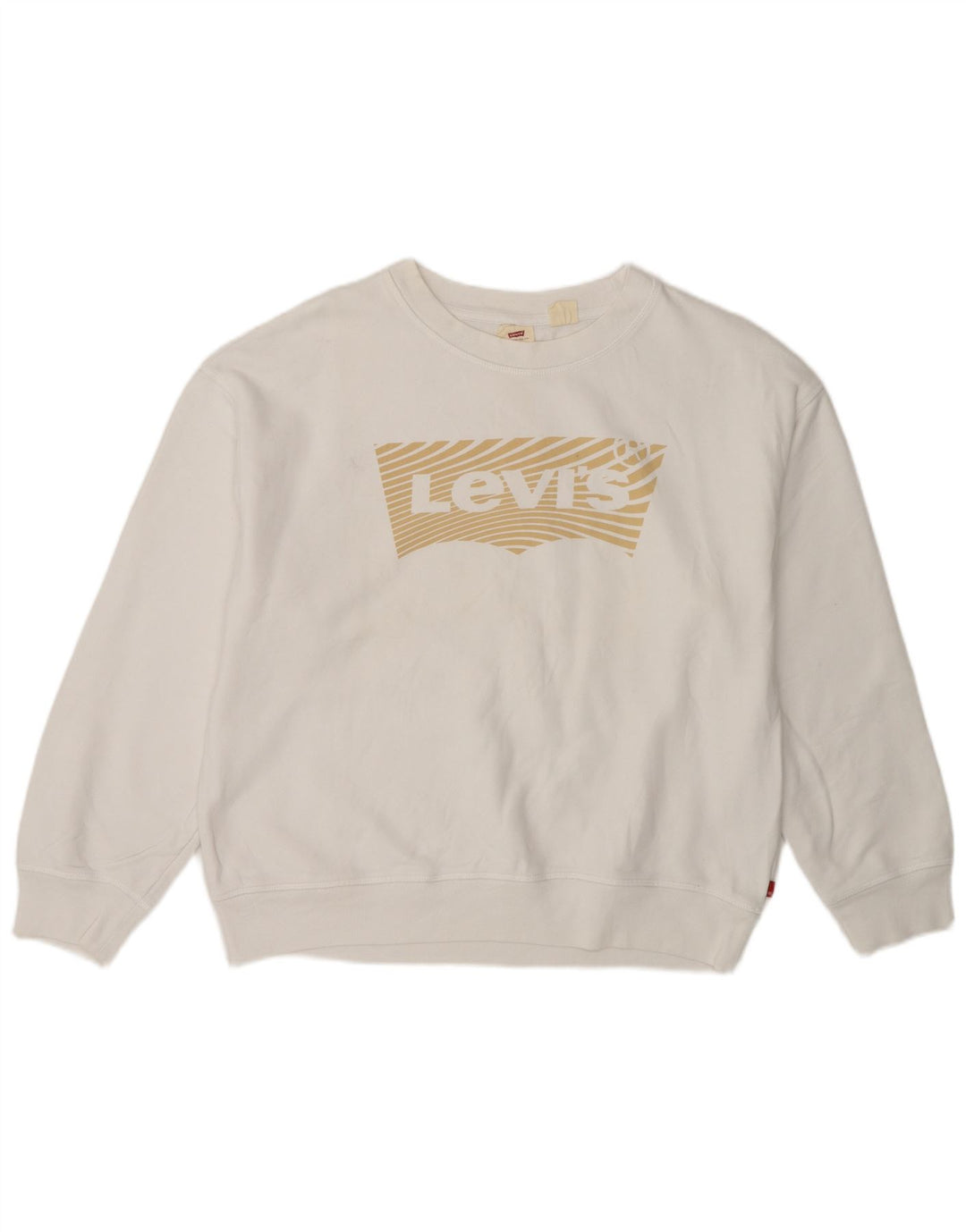 Levi's Damen-Sweatshirt mit Grafik, übergroß, UK 14, mittelweiße Baumwolle