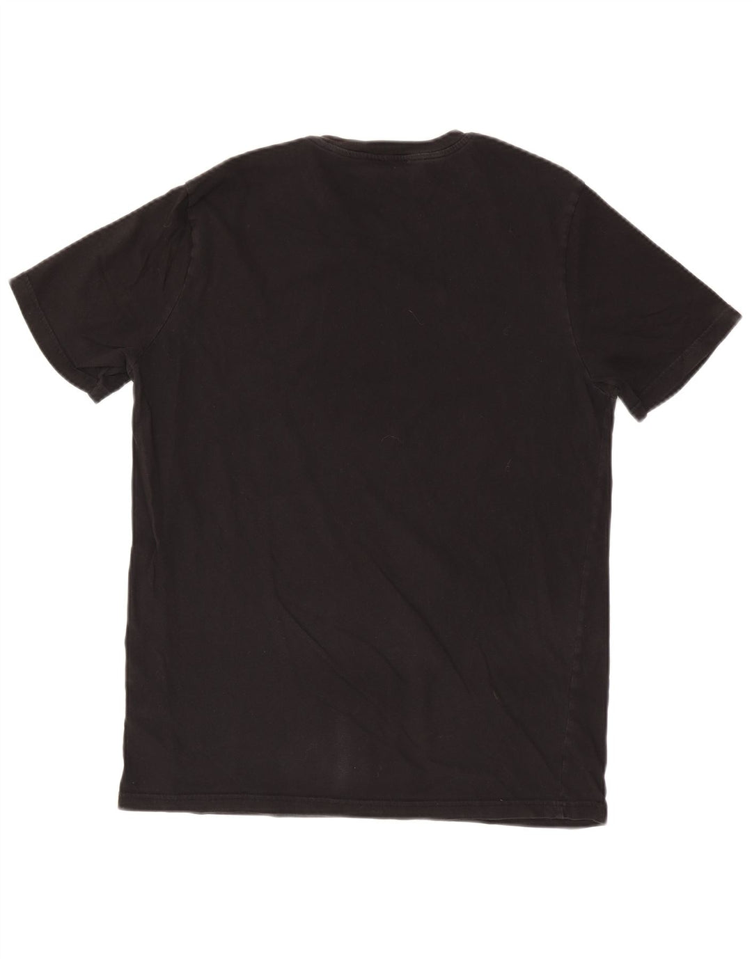 Benetton Herren T-Shirt Top Large Schwarz Baumwolle