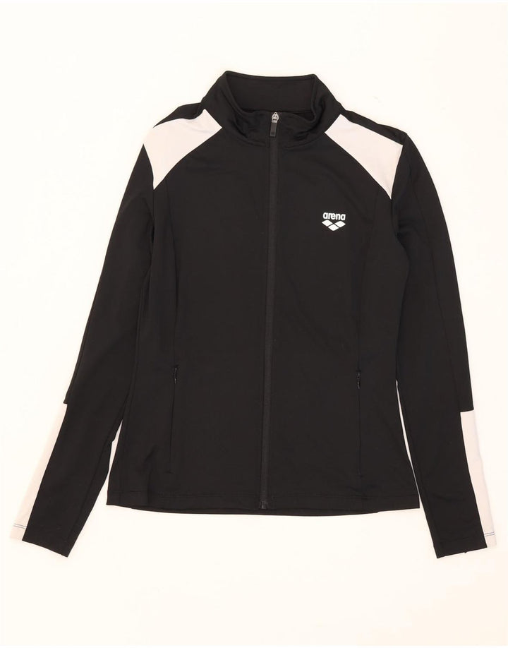 Arena Damen-Trainingsanzugoberteil, Jacke, UK 10, Größe S, Schwarz, Colourblock-Polyester