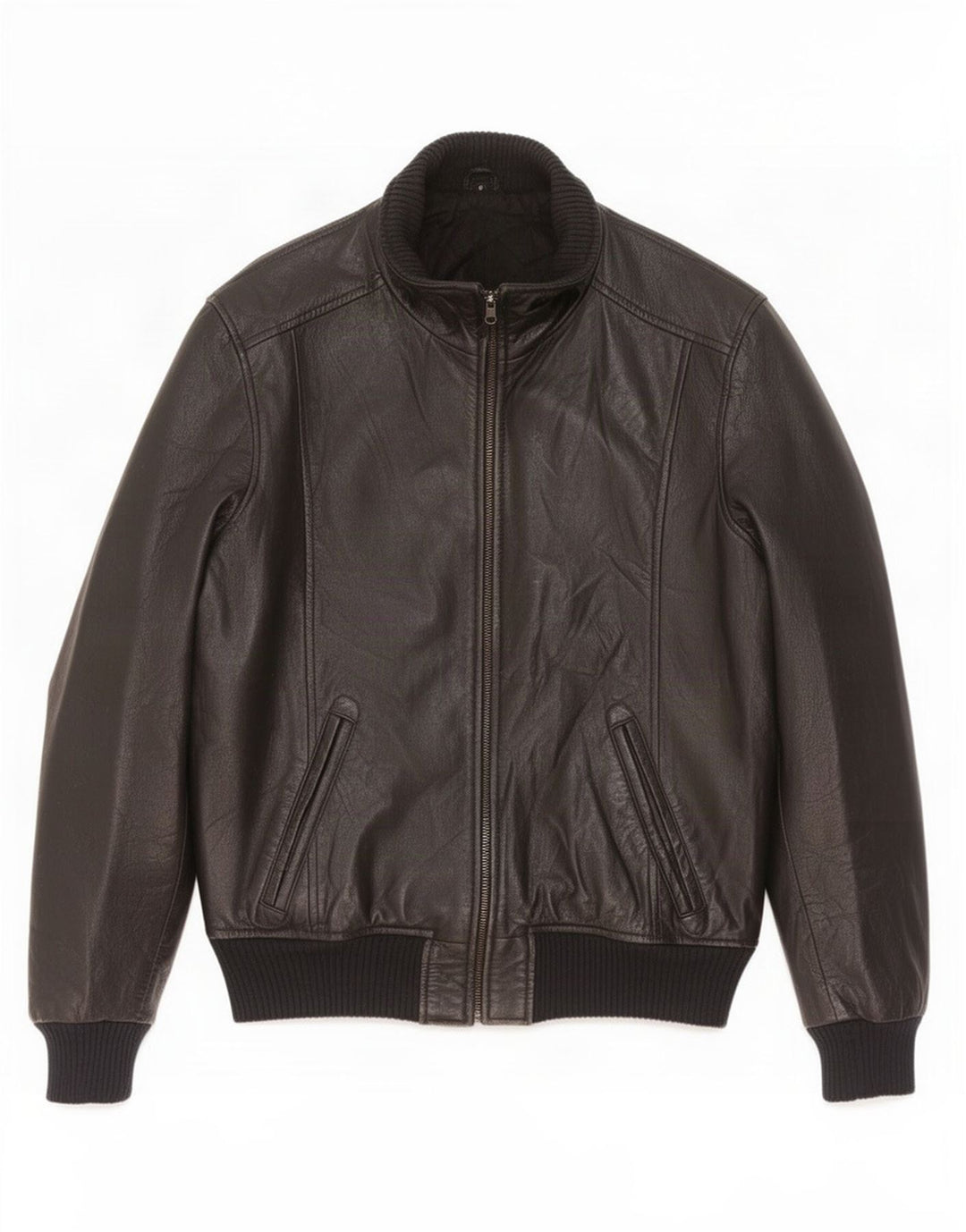 Vintage Herren Lederjacke UK 38 Medium Schwarz