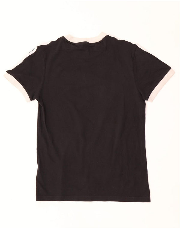 Adidas Womens Oversized T-Shirt Top UK 4 XS Black Colourblock Cotton
