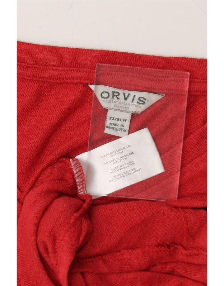 ORVIS Womens Oversized Blouse Top UK 6 XS Red Polyester Vintage Orvis and Second-Hand Orvis from Messina Hembry 