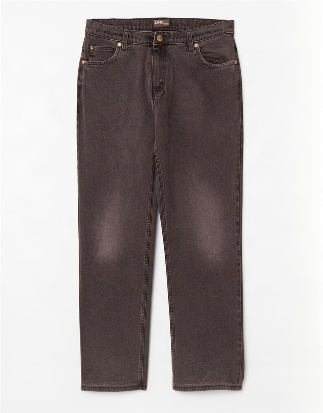 Lee Herren Brooklyn Straight Jeans W33 L31 Schwarze Baumwolle