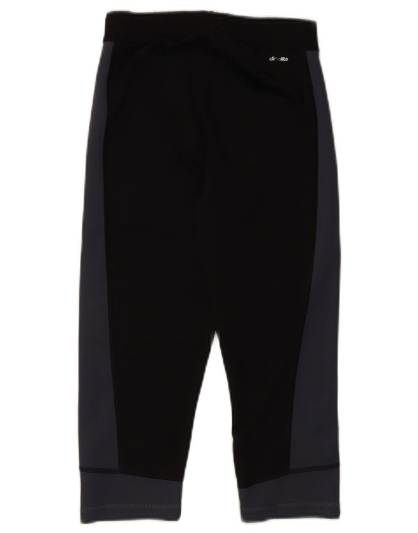 Adidas Damen Capri-Leggings UK 8/10 Small Schwarz Colourblock Polyester