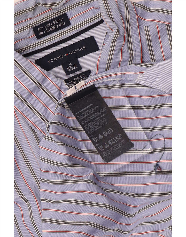 Tommy Hilfiger Herren-Hemd mit individueller Passform, Größe 15 1/2 16, mittelblau gestreift