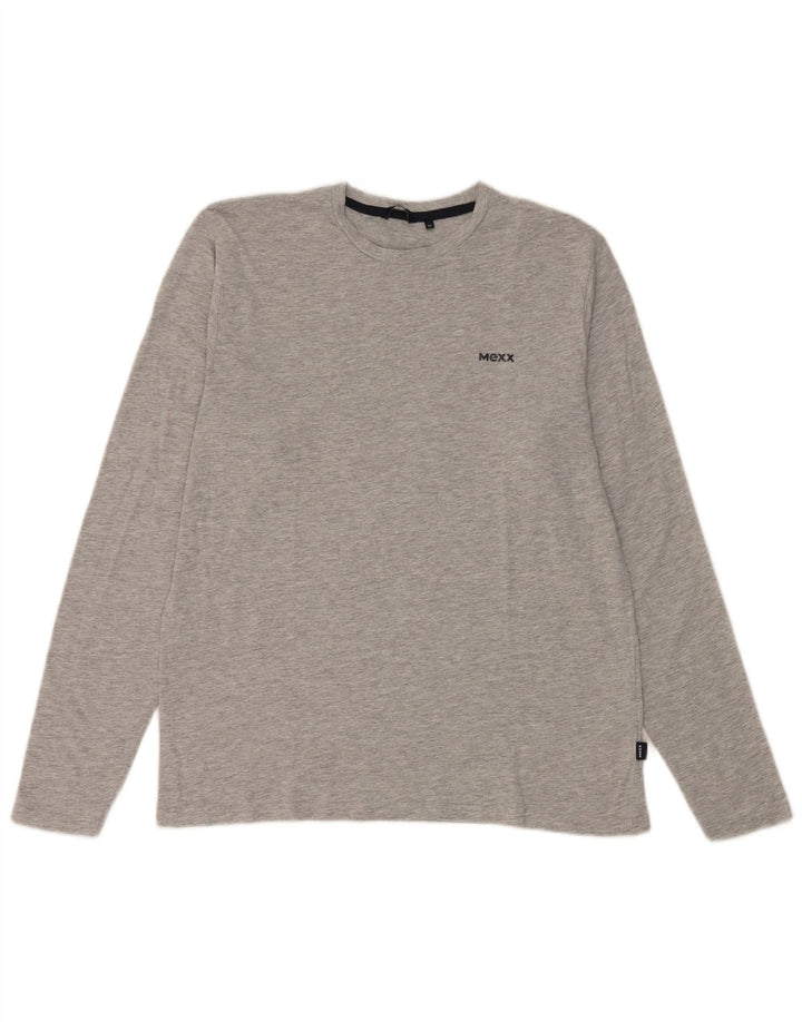 Mexx Herren-Oberteil mit normaler Passform, langärmlig, XL, grau meliert, Baumwolle