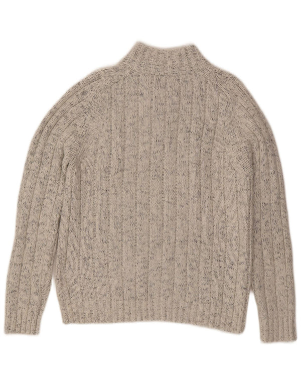 Marks & Spencer Herren-Pullover mit Reißverschluss am Hals, mittelbeigefarbenes Acryl