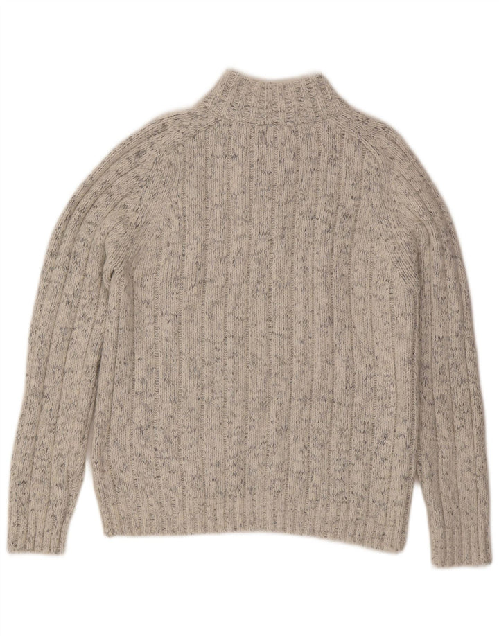 Marks & Spencer Herren-Pullover mit Reißverschluss am Hals, mittelbeigefarbenes Acryl