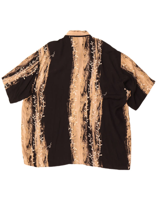 King's Road Herren-Kurzarmhemd, Größe 47/48, 3XL, Schwarz, Farbblock