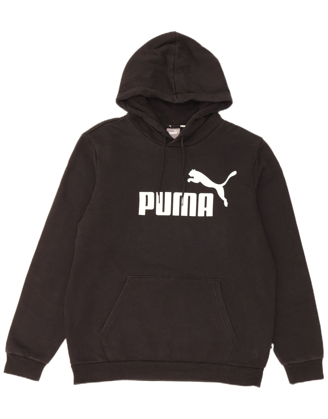 Puma Herren Grafik-Hoodie-Pullover aus mittelschwarzer Baumwolle