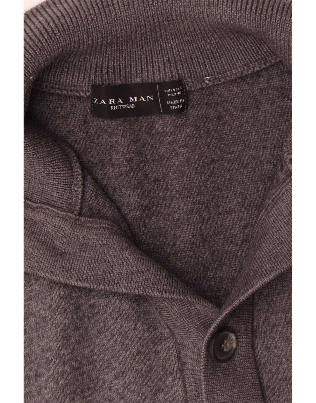 Zara Herren-Cardigan-Pullover, große graue Wolle