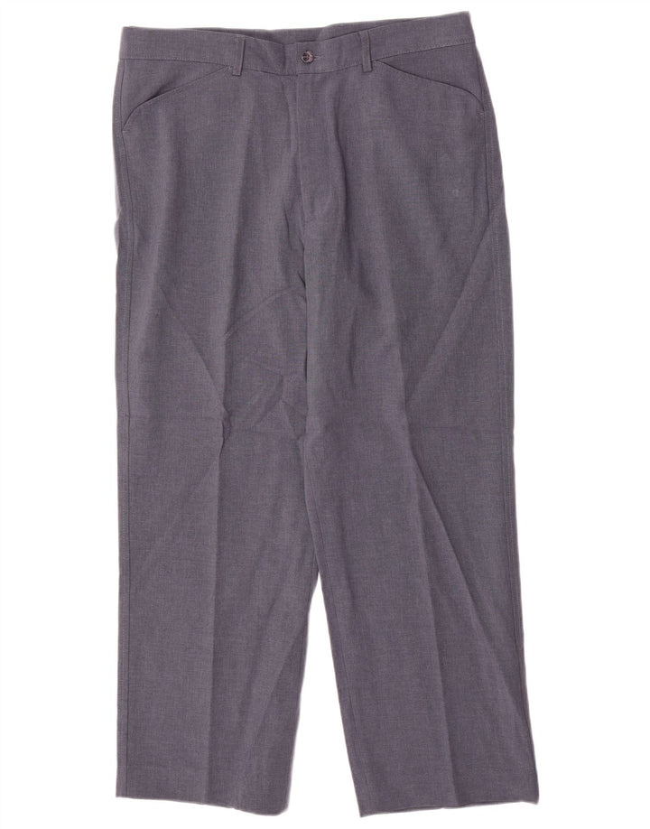 Farah Herren-Freizeithose, gerade, W36, L29, Blau, Polyester