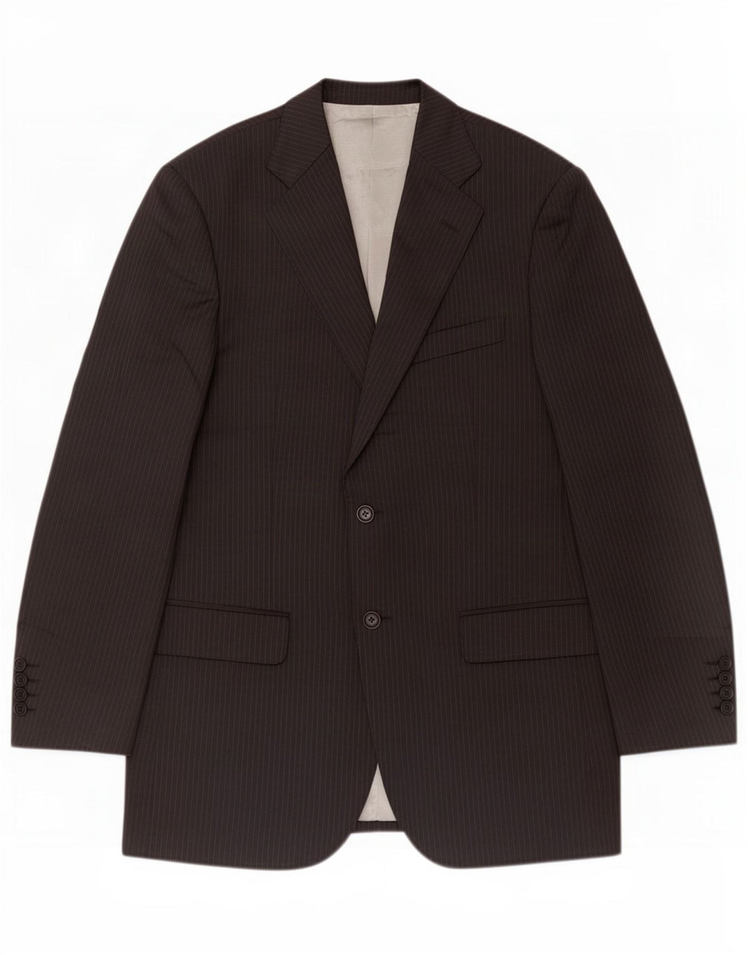Marks & Spencer Herren-Blazer mit 2 Knöpfen, Gr. 38, Mittelschwarz, Nadelstreifen