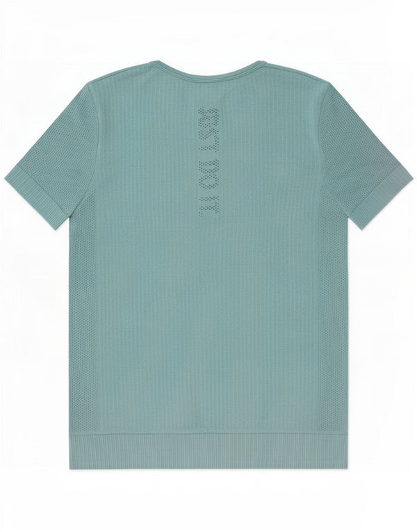 Nike Damen Dri Fit Graphic T-Shirt Top UK 10 Small Blue Nylon