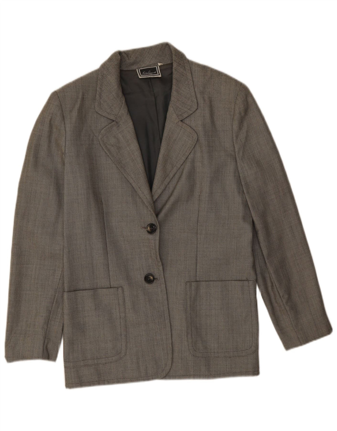 Luisa Spagnoli Damen 2-Knopf-Blazerjacke IT 44 Mittelgraue Wolle