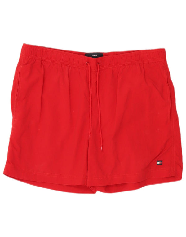 Tommy Hilfiger Herren Slim Fit Badeshorts XL Rot Polyamid
