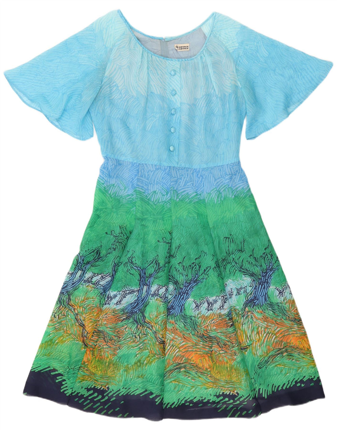 Radtke Damen-Kleid in A-Linie mit abstraktem Muster, EU 42, Größe L, mehrfarbig