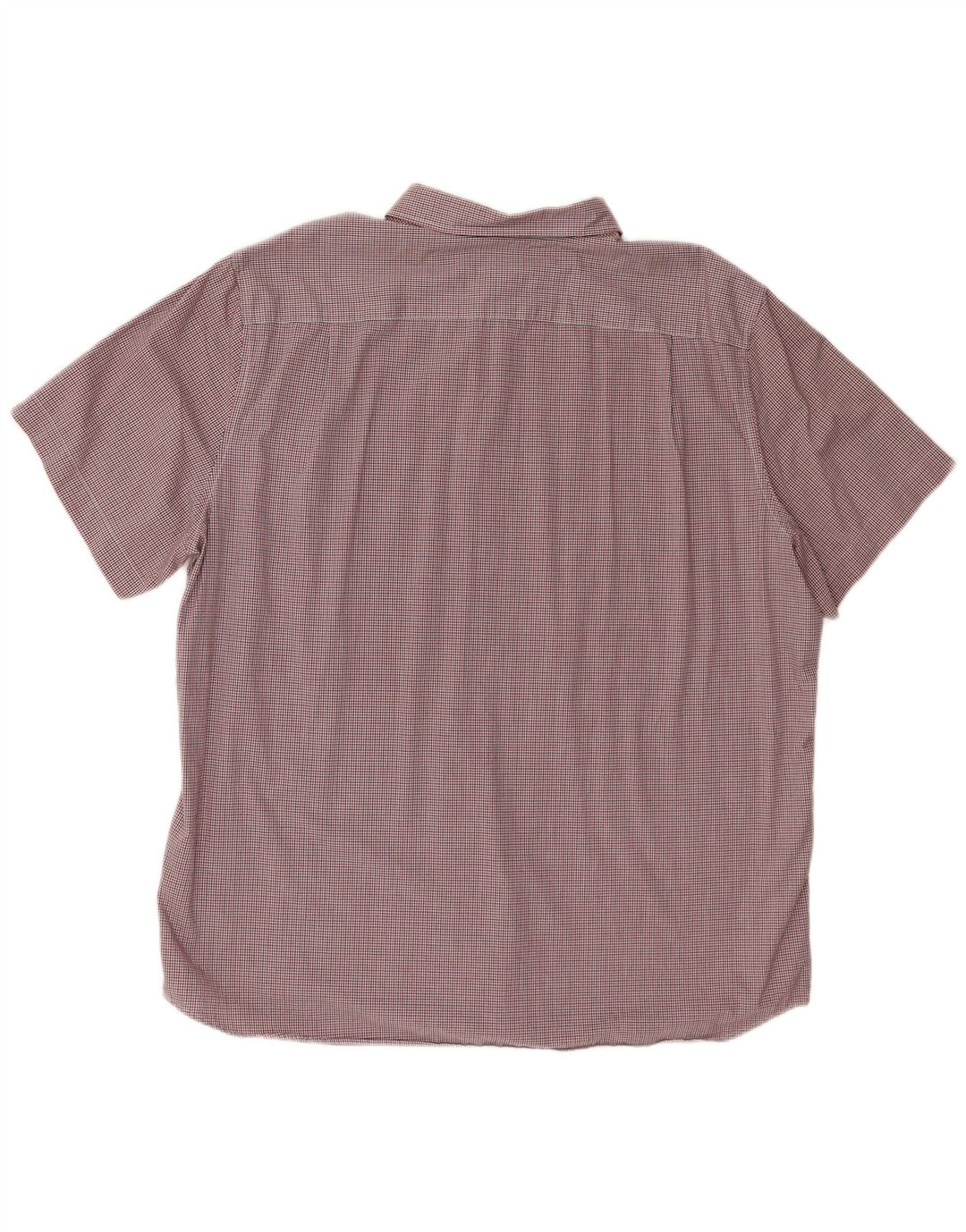 Lacoste Herren-Hemd, kurzärmelig, reguläre Passform, 2XL, rotes Gingham-Baumwolle