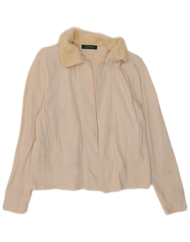 Ralph Lauren Offener Damen-Cardigan-Pullover UK 14 Mittelbeige