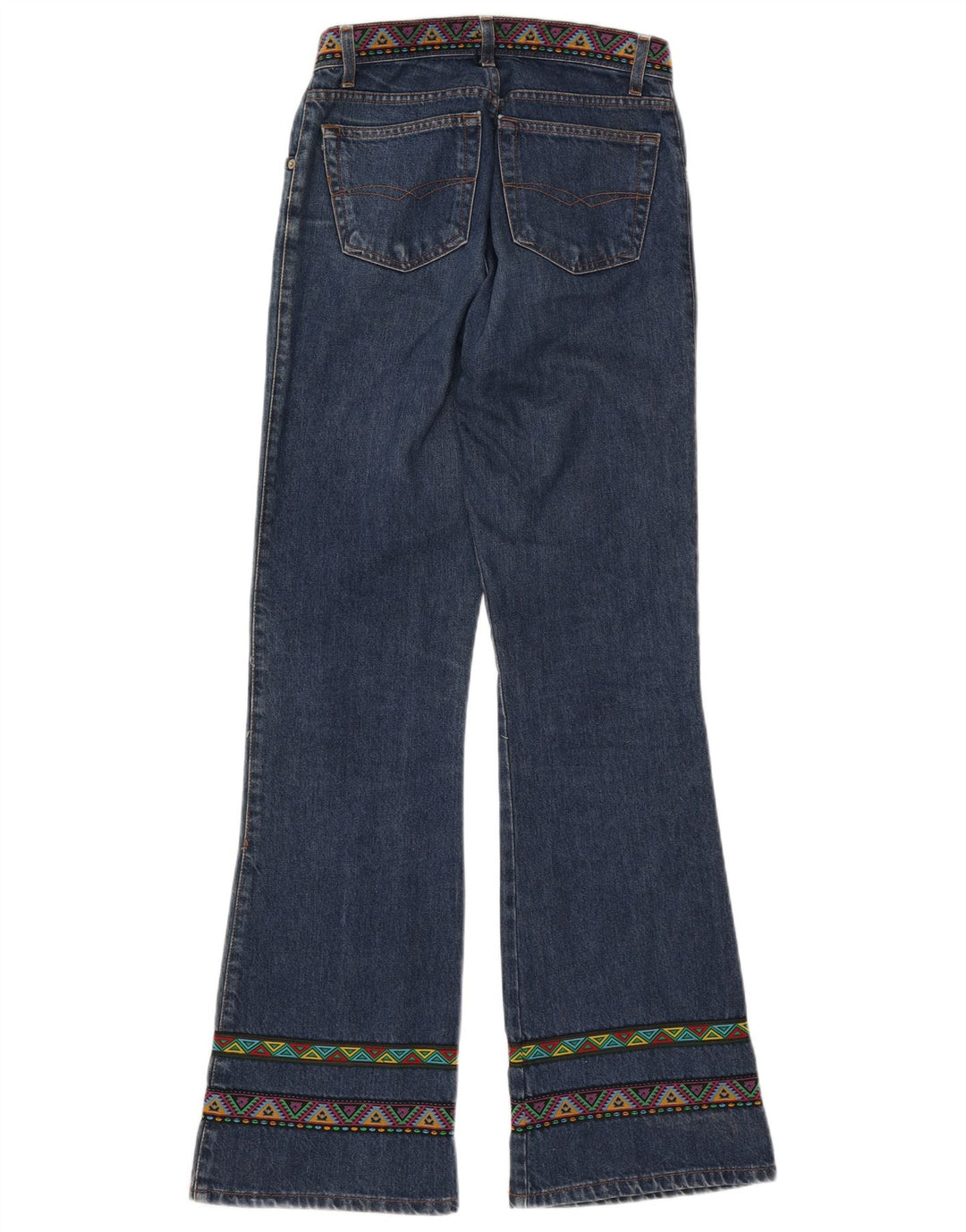 ESISTO Damen Bootcut Jeans IT 44 Medium W30 L34 Blaue geometrische Baumwolle