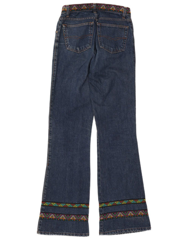 ESISTO Damen Bootcut Jeans IT 44 Medium W30 L34 Blaue geometrische Baumwolle