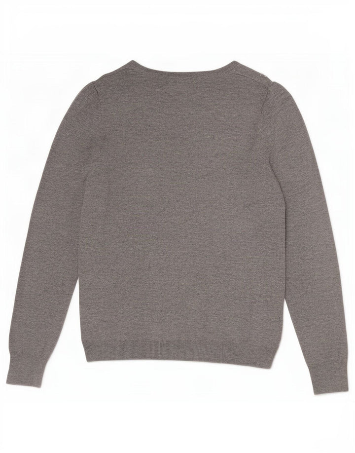 Marks & Spencer Damen-Pullover mit U-Boot-Ausschnitt, Gr. 10, Größe S, Grau meliert
