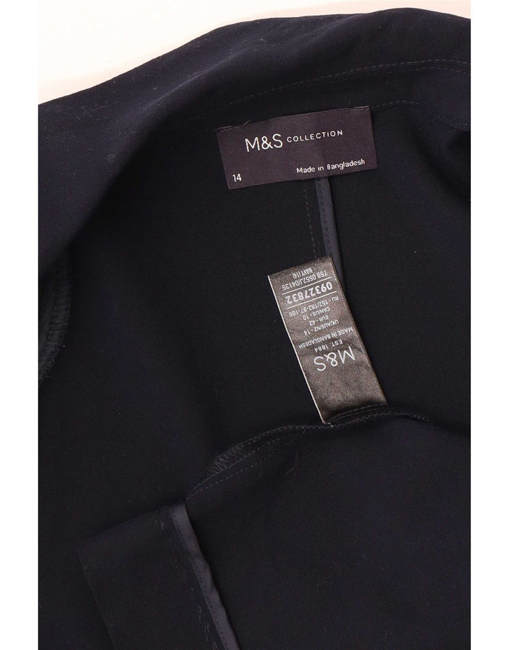 Marks & Spencer Offene Damen-Blazerjacke mit 3/4-Ärmeln, UK-Gr. 14, mittleres Marineblau