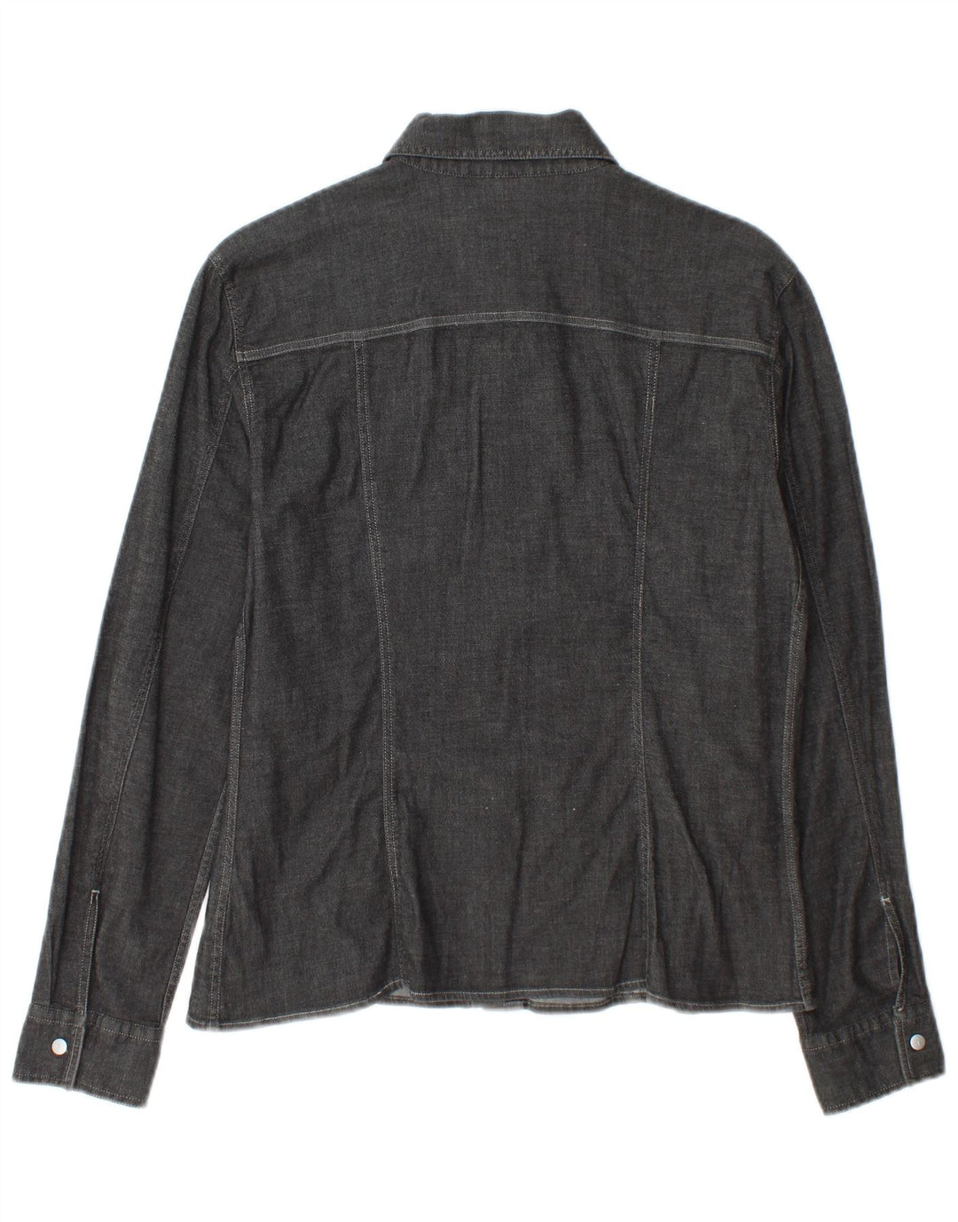 Trussardi Jeans Damenhemd UK 16 Large Graue Baumwolle