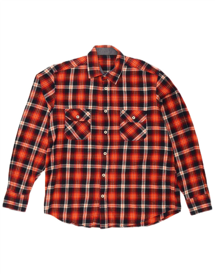 Vintage Herren Flanellhemd groß rot kariert