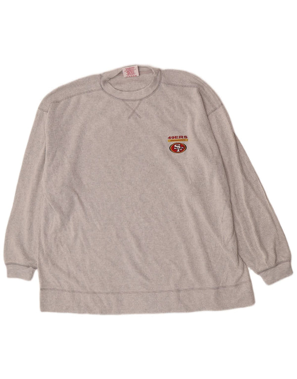 NFL Herren SF 49ers Sweatshirt Pullover XL grau gestreift aus Baumwolle