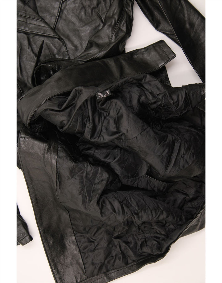 KOR@KOR Womens Leather Coat IT 46 Large Black Leather Vintage Kor@Kor and Second-Hand Kor@Kor from Messina Hembry 