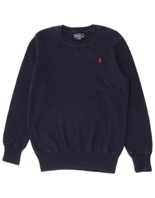 Polo Ralph Lauren Jungen-Sweatshirt, Pullover, 14–15 Jahre, Größe L, Marineblau, Baumwolle