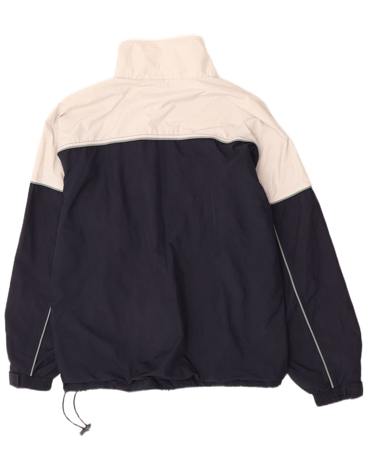 REEBOK Herren Pullover Regenjacke UK 36 Small Marineblau Farbblock