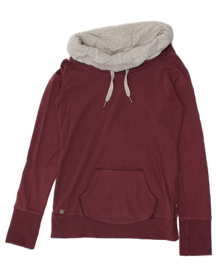 BENCH Womens Graphic Roll Neck Sweatshirt Jumper UK 12 Medium Maroon | Vintage Bench | Thrift | Second-Hand Bench | Used Clothing | Messina Hembry 