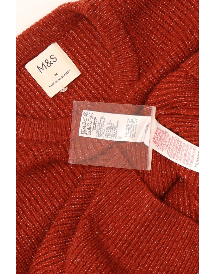 Marks & Spencer Herren-Pullover mit Rundhalsausschnitt, mittelbraun gefleckt