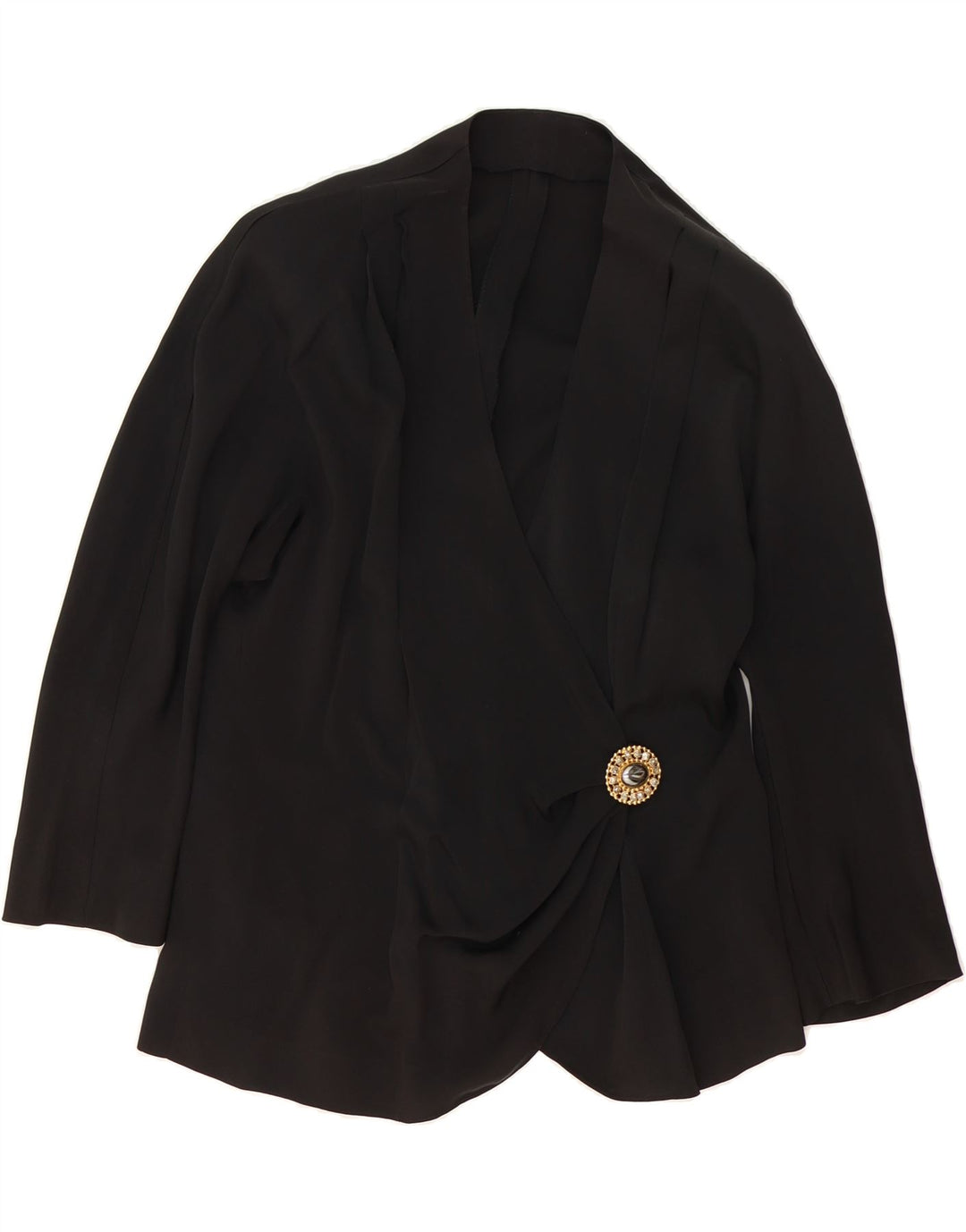 VINTAGE Womens Cardigan Top UK 16 Large Black Vintage Vintage and Second-Hand Vintage from Messina Hembry 