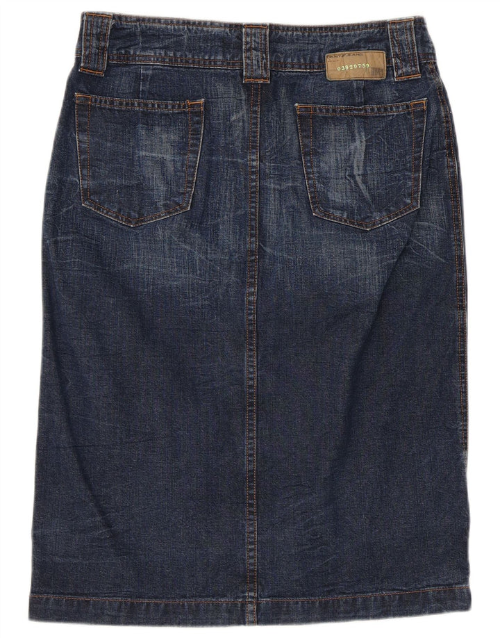 Dkny Damen Jeansrock W28 mittelblaue Baumwolle