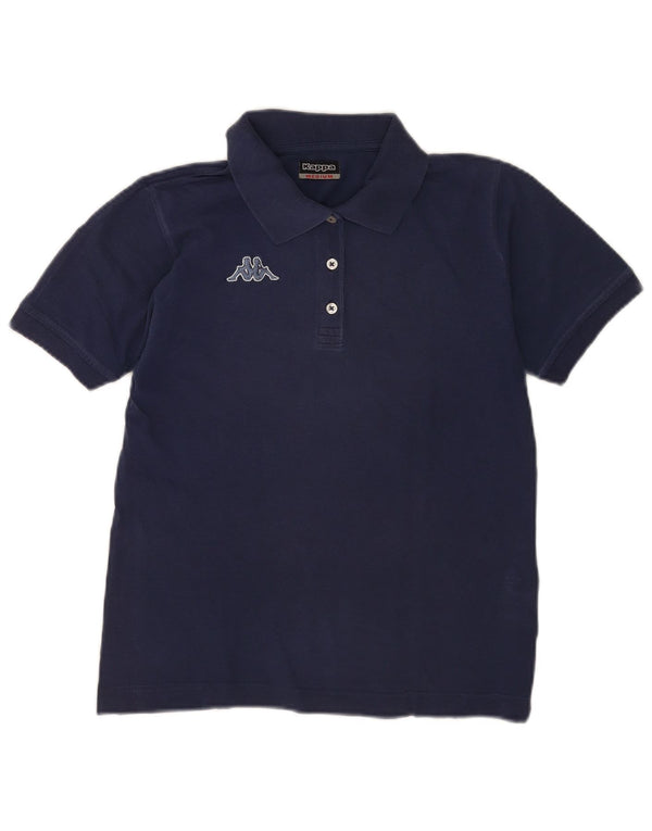 Kappa Damen Poloshirt UK 12 Medium Marineblau Baumwolle