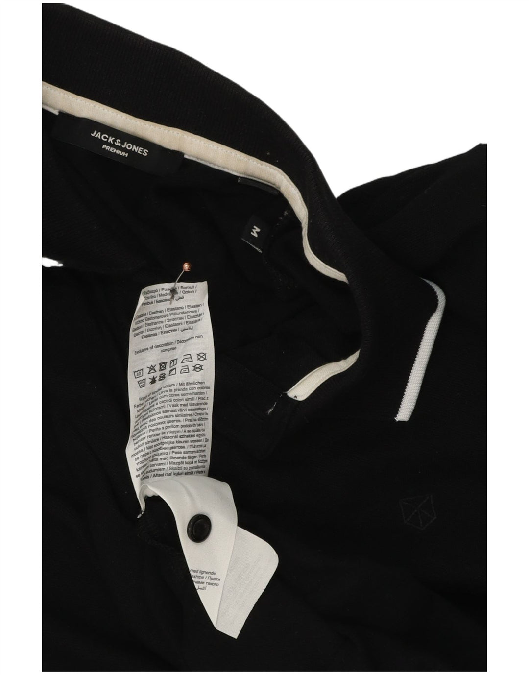 Jack & Jones Herren-Poloshirt aus mittelschwarzer Baumwolle