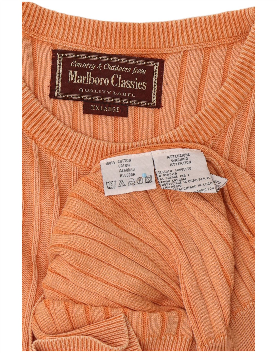 MARLBORO CLASSICS Herren Weste Tank Top 2XL Orange Baumwolle