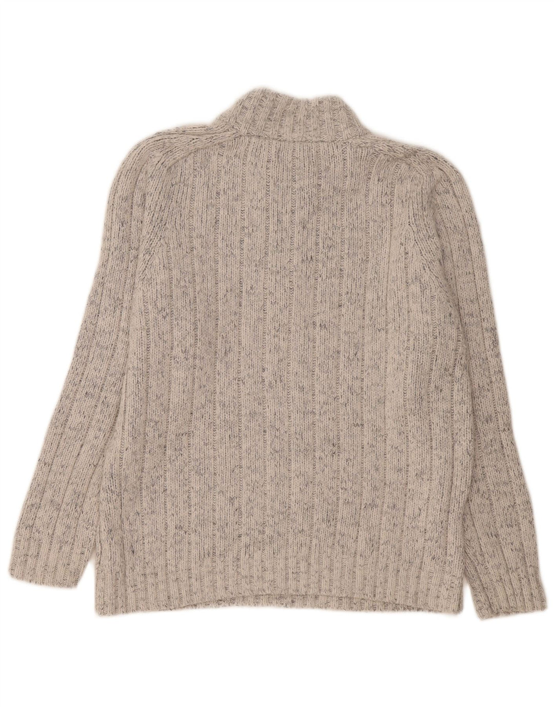 Marks & Spencer Herren-Pullover mit Reißverschluss am Hals, großes, grau meliertes Acryl