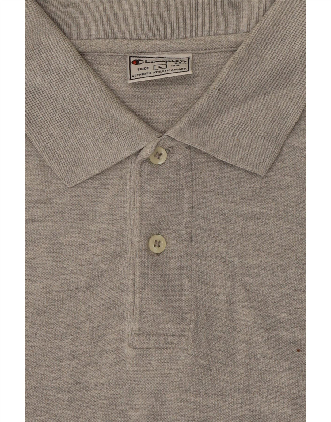 CHAMPION Mens Polo Shirt Large Grey Cotton Vintage Champion and Second-Hand Champion from Messina Hembry 