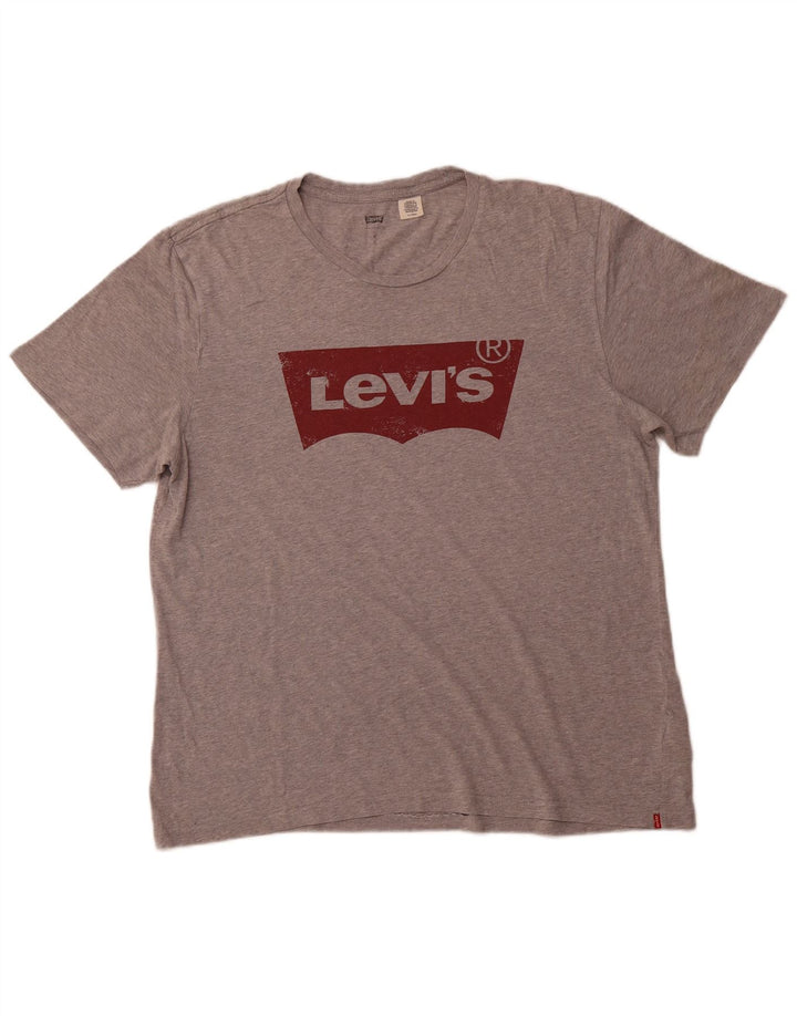 LEVI'S Mens Graphic T-Shirt Top XL Grey Cotton