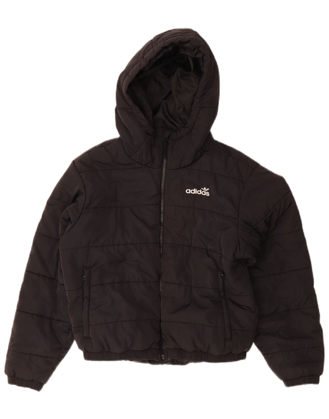 Adidas Damen Übergroße Grafik-Kapuzenjacke, gepolstert, Größe 10, Schwarz