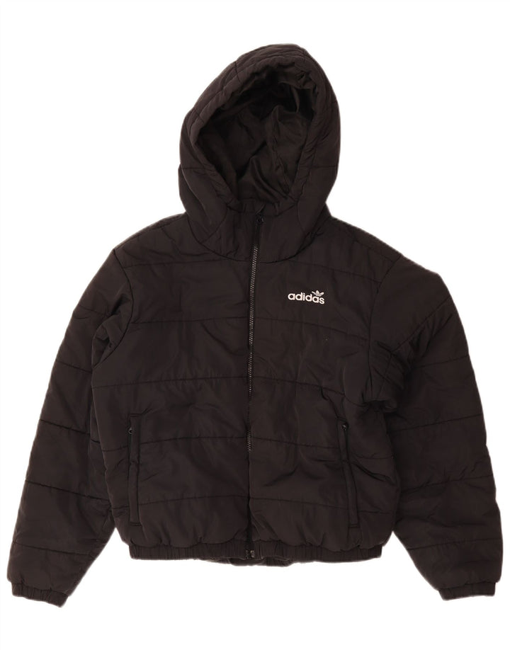 Adidas Damen Übergroße Grafik-Kapuzenjacke, gepolstert, Größe 10, Schwarz